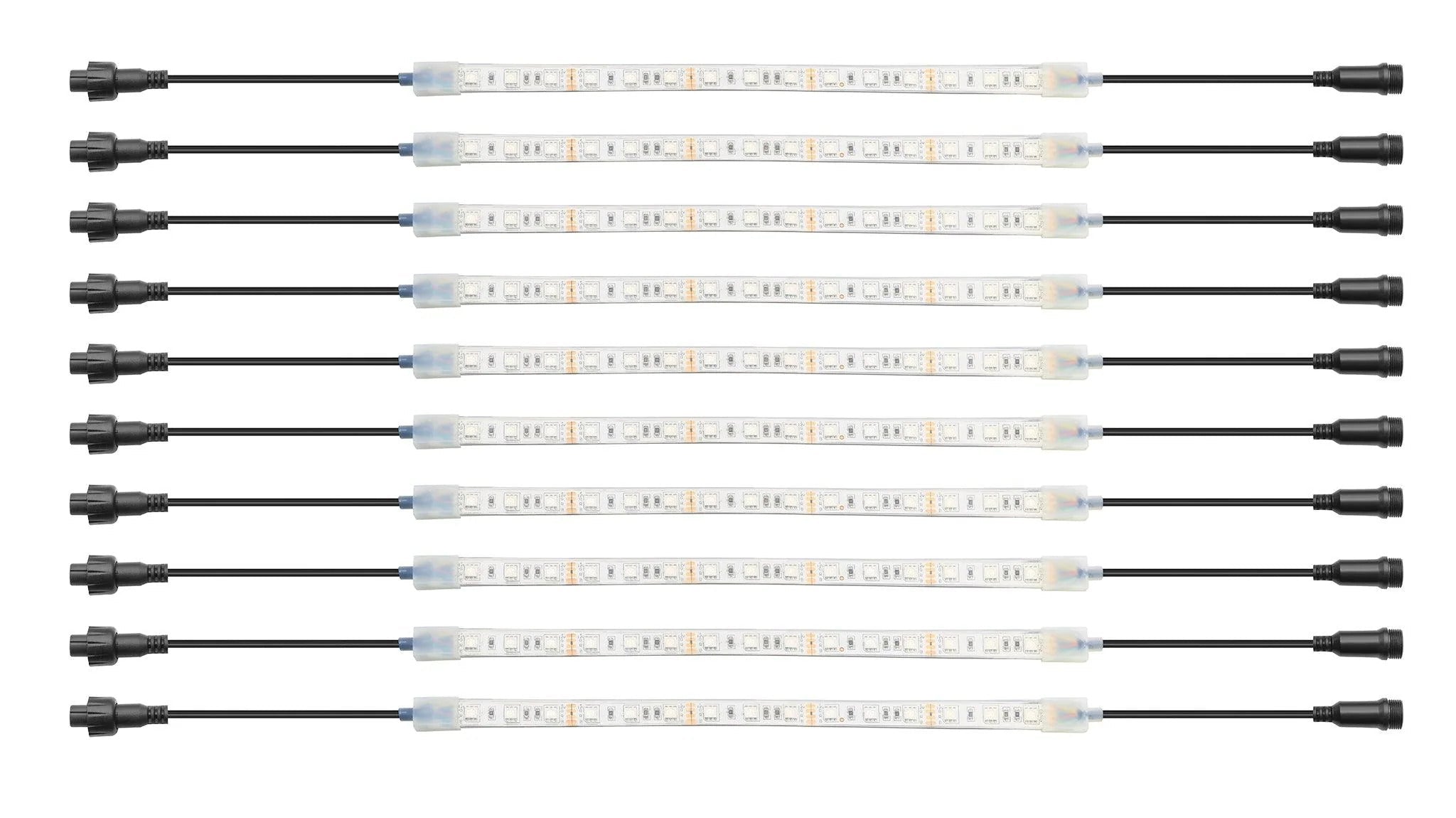 A set of LED lights displayed on a white background, part of a 10 Bar LED Strip Light Kit.
