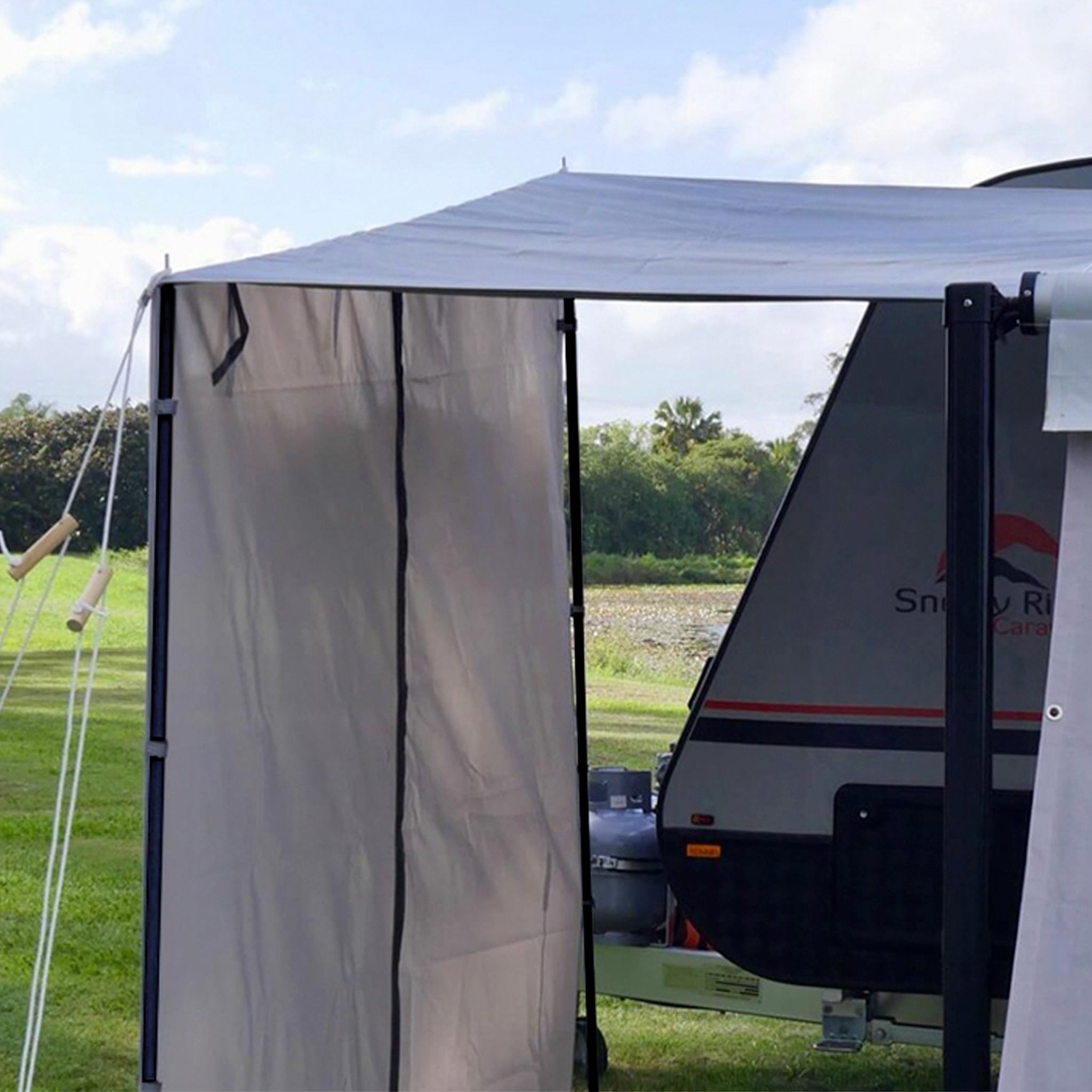 Mini BBQ Porch Canopy & Shade Wall