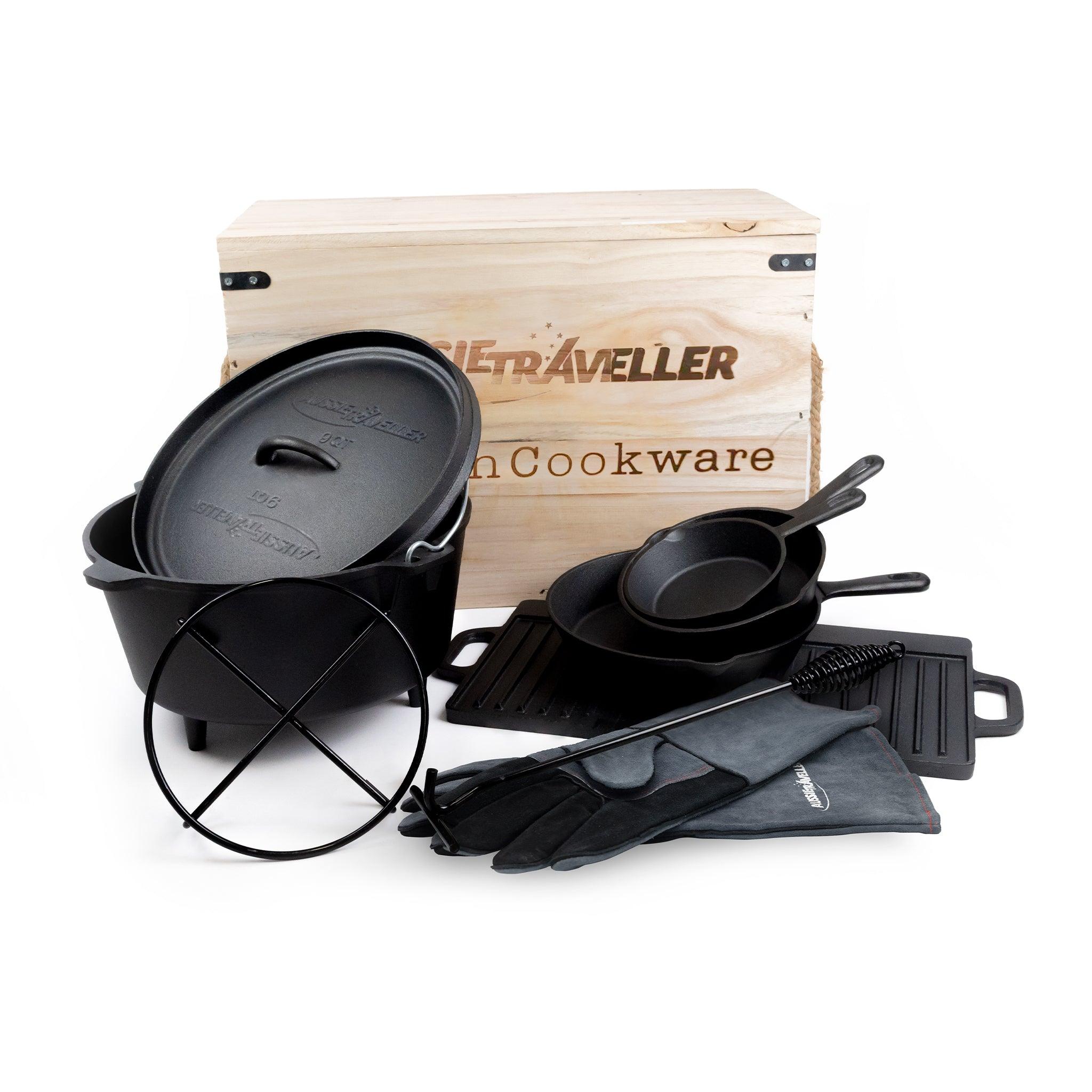 Cast Iron Cookware Crate Set - 10 Piece - Aussie Traveller