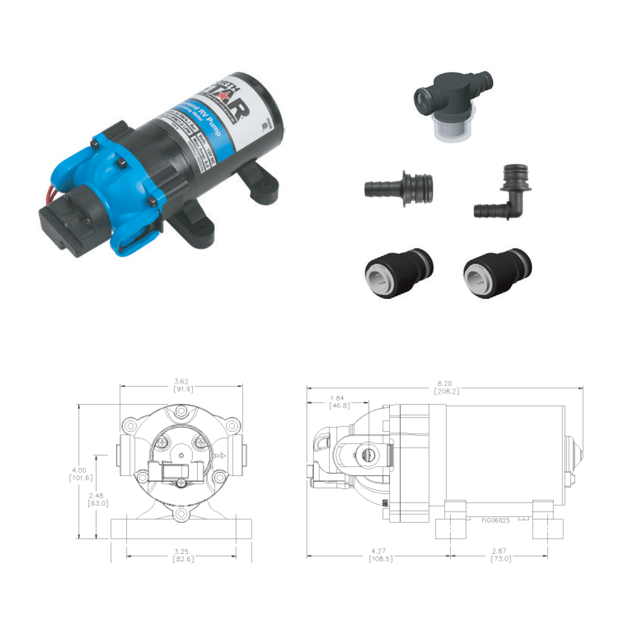 NorthStar 12V RV Fresh Water Pump 7.6 LPM - Aussie Traveller