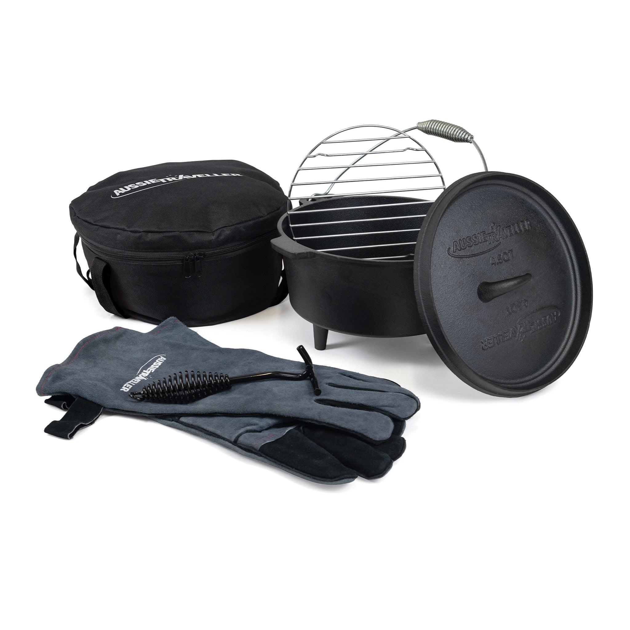 Cast Iron Camp Oven Set - 5 Piece - Aussie Traveller