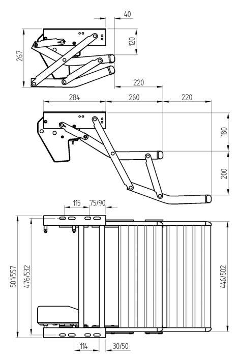 Thule Double Manual Step Dimensions