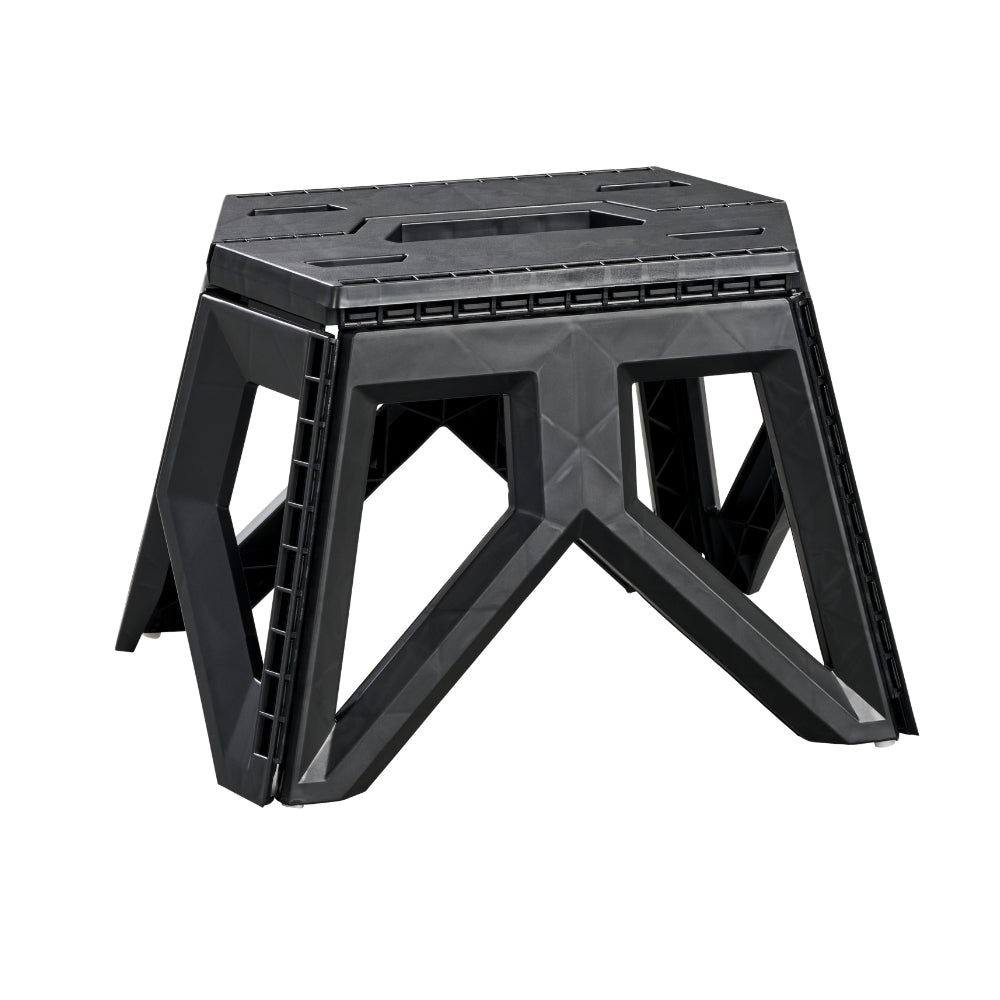 Black plastic foldable step stool 