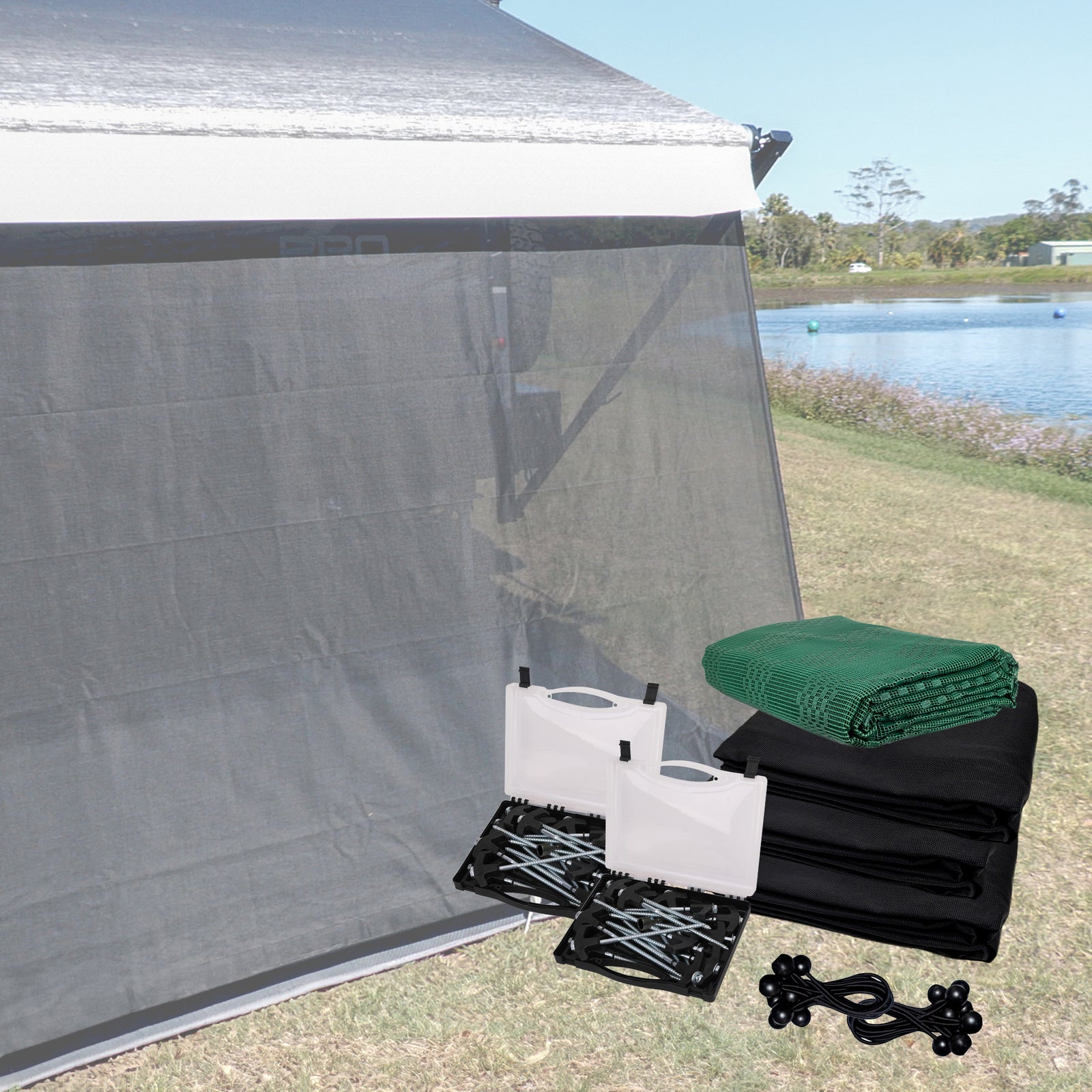 Sunblocker Privacy Screen Long Side Wall - Grey