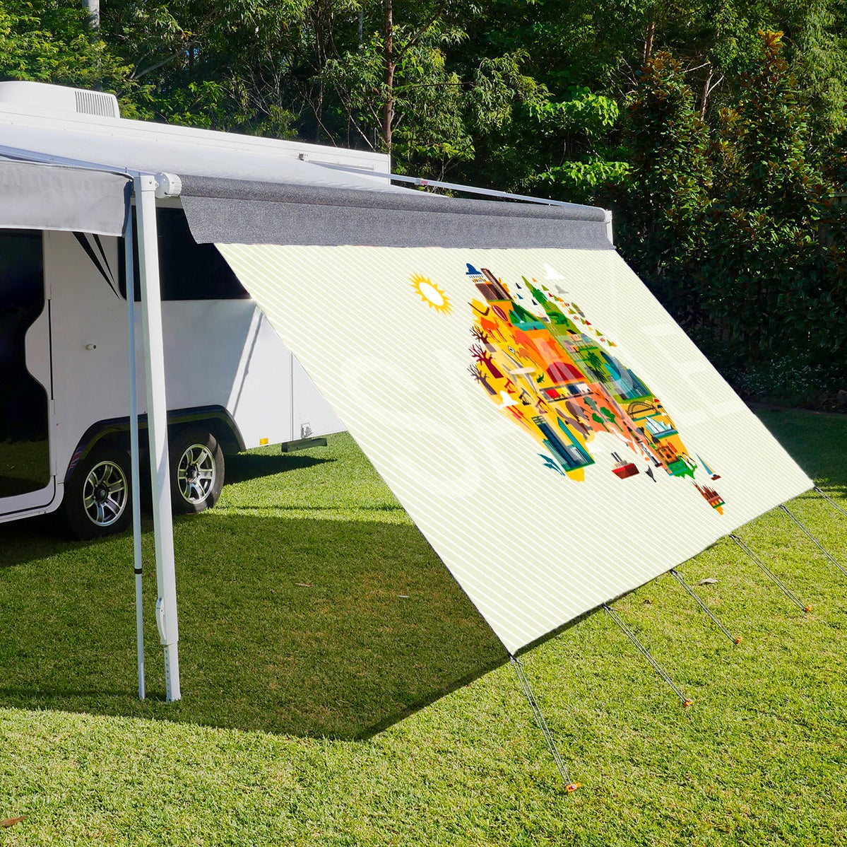 Long Side Art Shade Walls - Aus Map Edition - Aussie Traveller