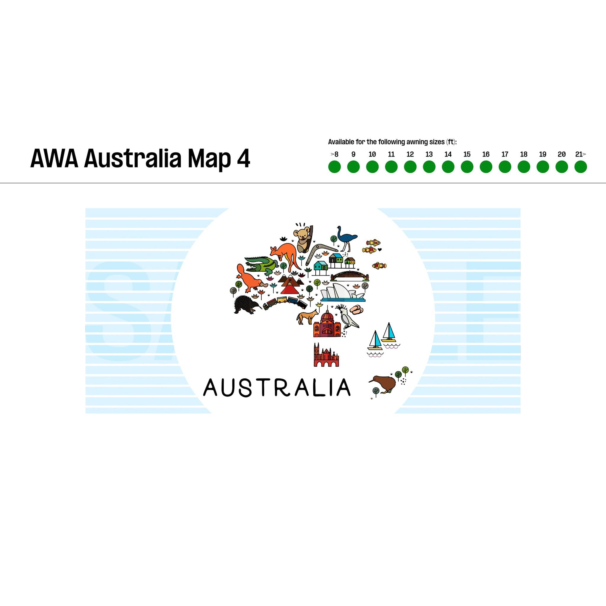 Long Side Art Shade Walls - Aus Map Edition - Aussie Traveller