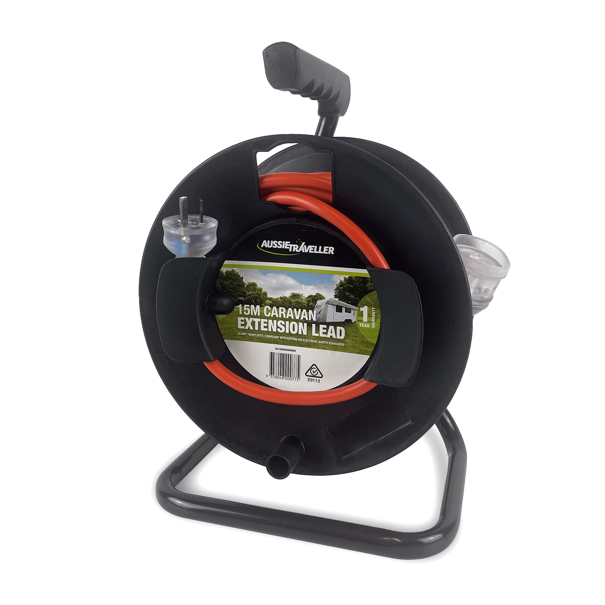 15m Extension Lead on Reel - 15Amp - Aussie Traveller