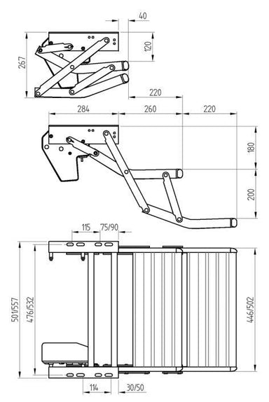 Thule Double Manual Step Dimensions